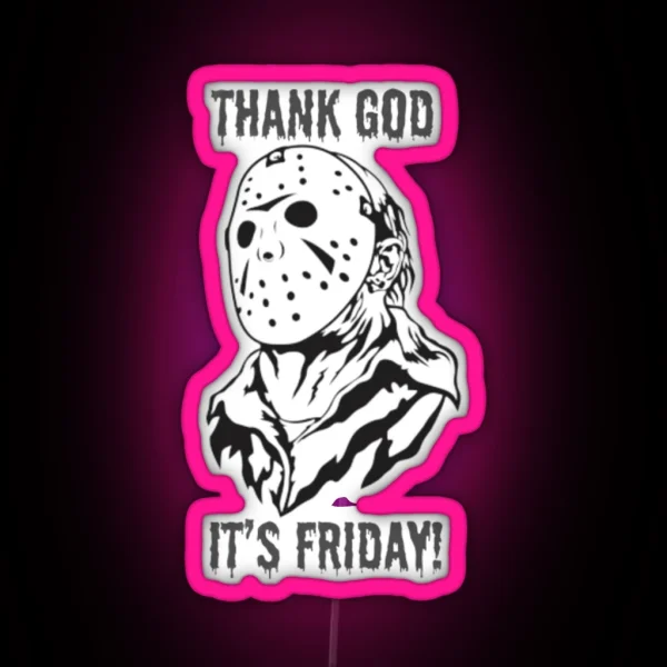 Jason Voorhees Thank God It S Friday RGB Neon Sign