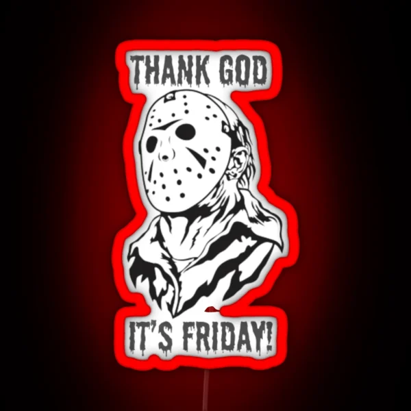 Jason Voorhees Thank God It S Friday RGB Neon Sign