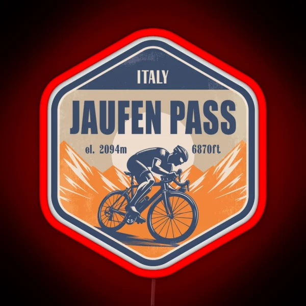 Jaufen Pass Jaufenpass Italy Cycling Mountain Design RGB Neon Sign