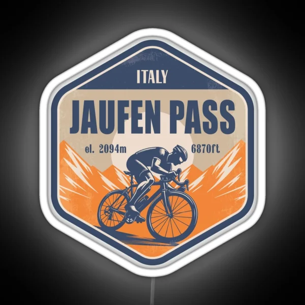Jaufen Pass Jaufenpass Italy Cycling Mountain Design RGB Neon Sign