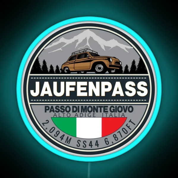 Jaufenpass Italy Car RGB Neon Sign