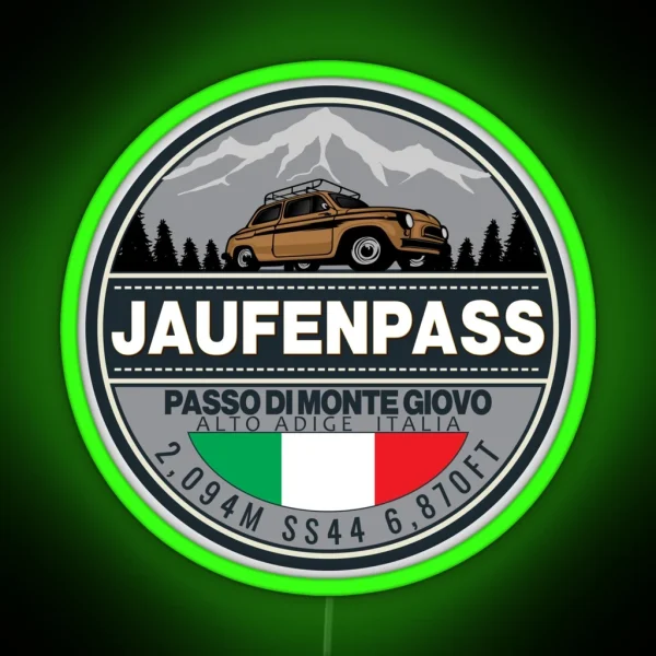 Jaufenpass Italy Car RGB Neon Sign
