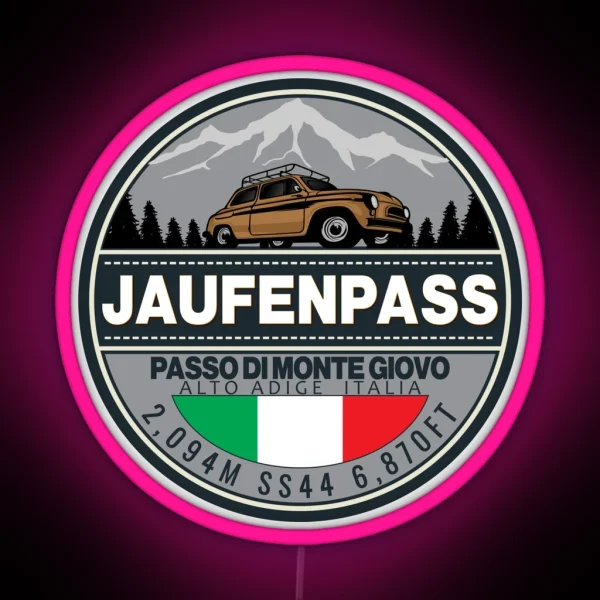 Jaufenpass Italy Car RGB Neon Sign