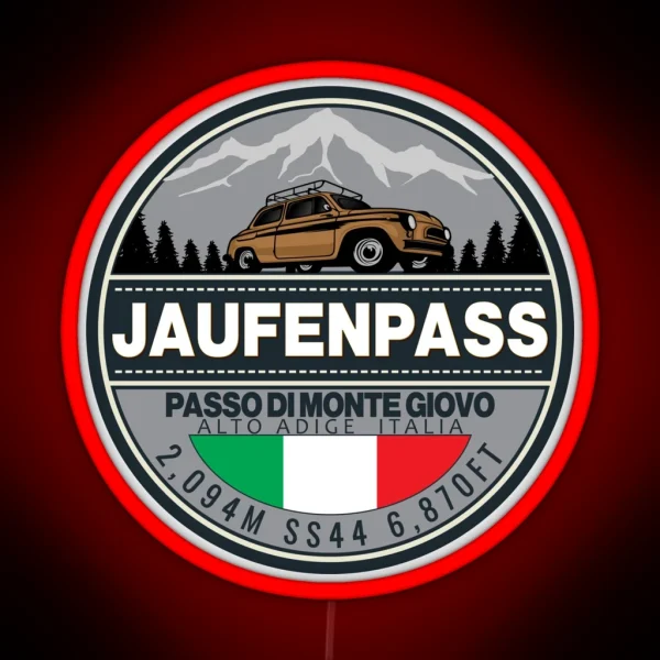 Jaufenpass Italy Car RGB Neon Sign