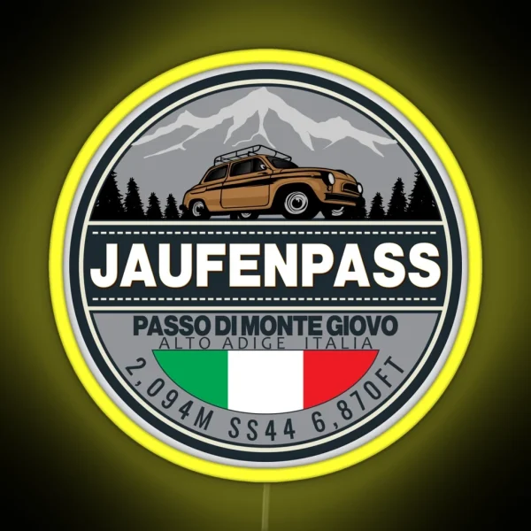 Jaufenpass Italy Car RGB Neon Sign