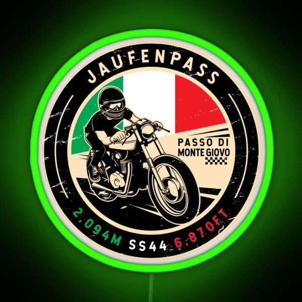 Jaufenpass Italy Motorcycle RGB Neon Sign