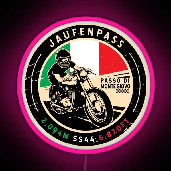Jaufenpass Italy Motorcycle RGB Neon Sign