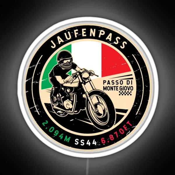 Jaufenpass Italy Motorcycle RGB Neon Sign