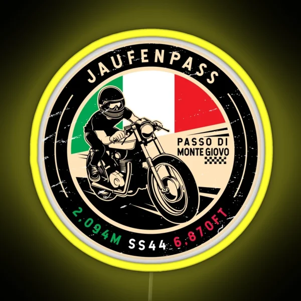 Jaufenpass Italy Motorcycle RGB Neon Sign