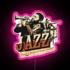 Jazz Trumpeter Drummer With The Text Flowing Music Of Great Artists RGB Neon Sign - Image 6