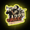 Jazz Trumpeter Drummer With The Text Flowing Music Of Great Artists RGB Neon Sign - Image 5