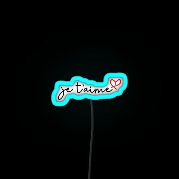 Je T Aime W Red Heart RGB Neon Sign