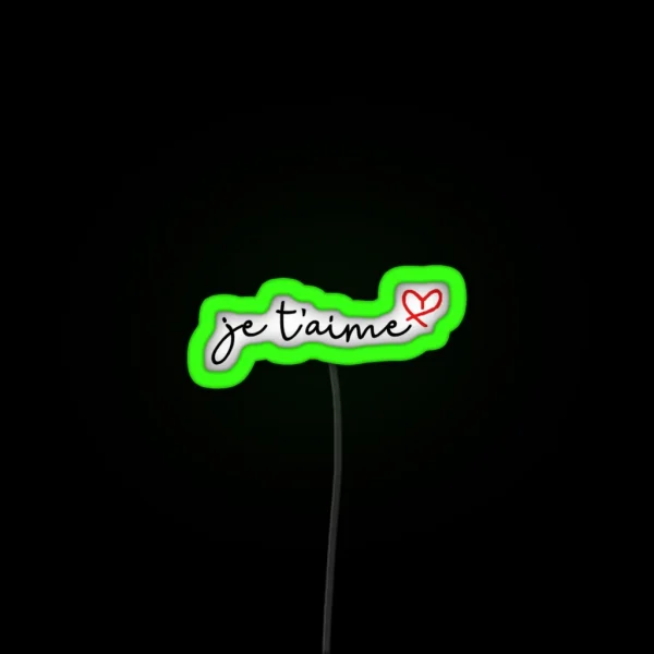 Je T Aime W Red Heart RGB Neon Sign