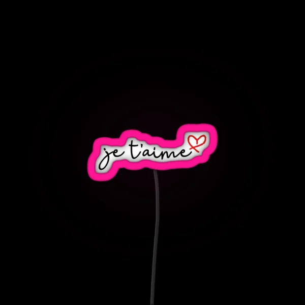 Je T Aime W Red Heart RGB Neon Sign