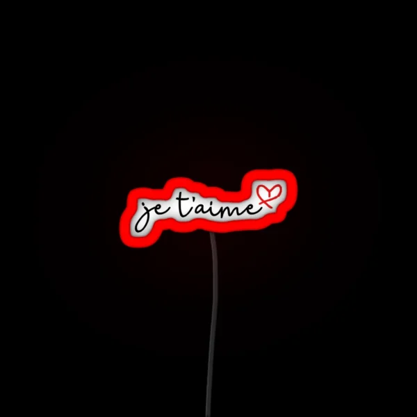 Je T Aime W Red Heart RGB Neon Sign
