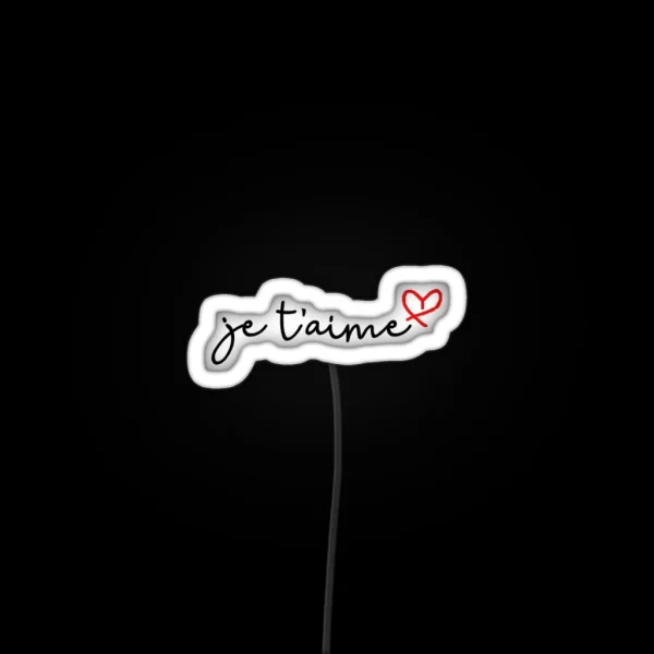 Je T Aime W Red Heart RGB Neon Sign