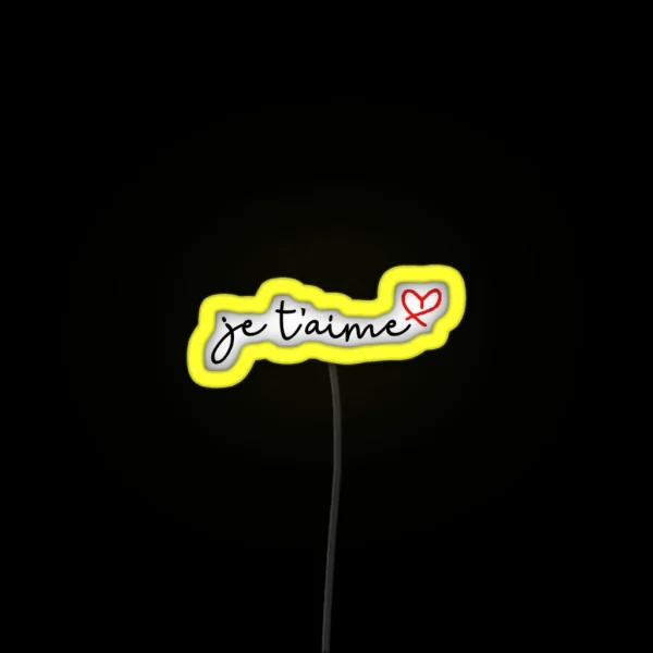 Je T Aime W Red Heart RGB Neon Sign