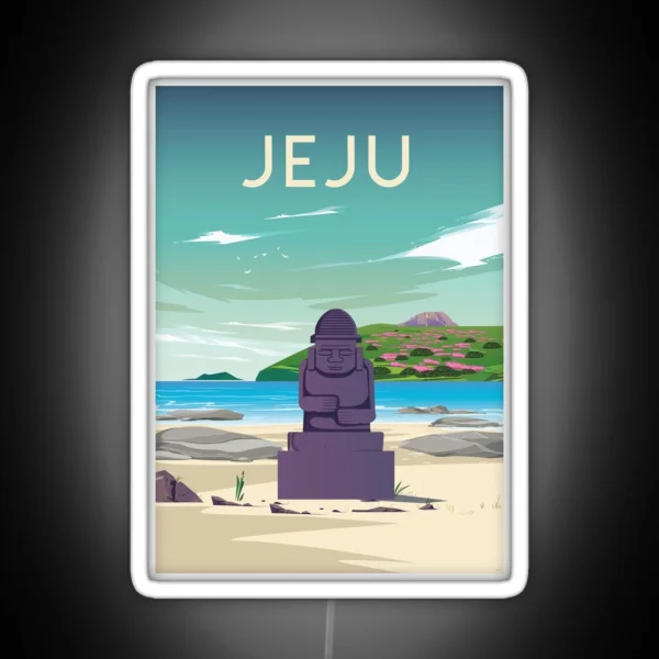 Jeju Korea Travel Poster City Poster RGB Neon Sign