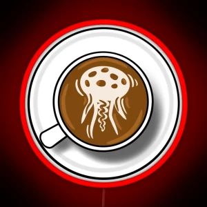 Jellyfish Latte Art RGB Neon Sign