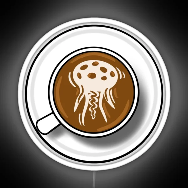 Jellyfish Latte Art RGB Neon Sign