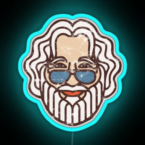 Jerry Garcia RGB Neon Sign
