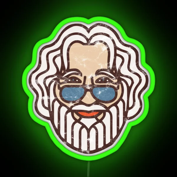 Jerry Garcia RGB Neon Sign