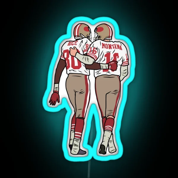 Jerry Rice And Joe Montana RGB Neon Sign