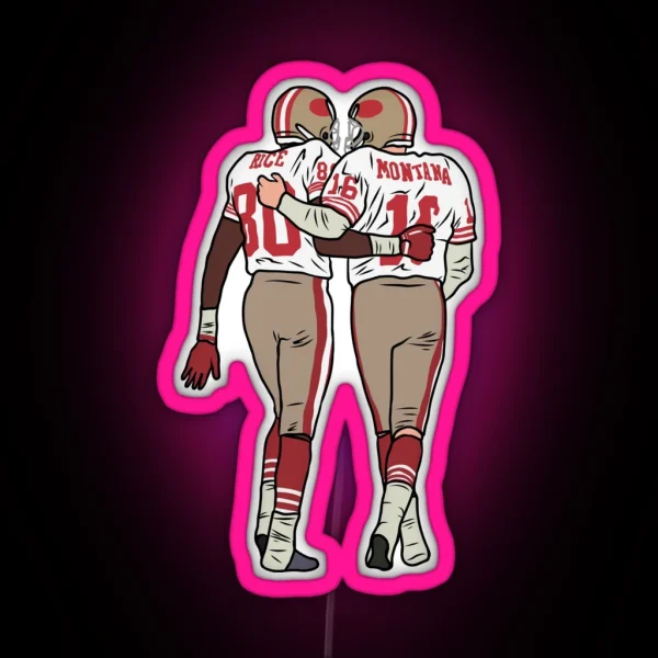 Jerry Rice And Joe Montana RGB Neon Sign