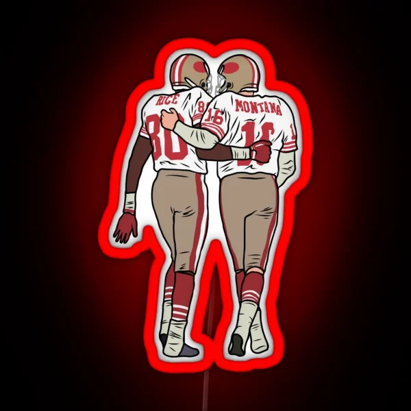 Jerry Rice And Joe Montana RGB Neon Sign