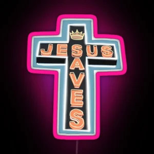 Jesus Saves RGB Neon Sign