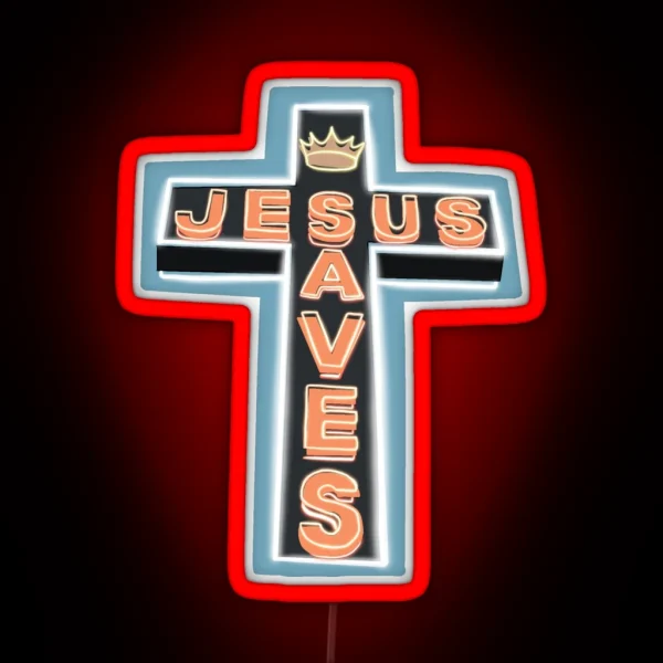 Jesus Saves RGB Neon Sign
