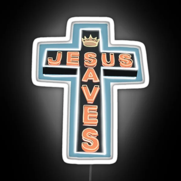 Jesus Saves RGB Neon Sign