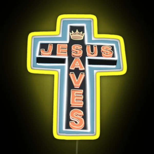 Jesus Saves RGB Neon Sign
