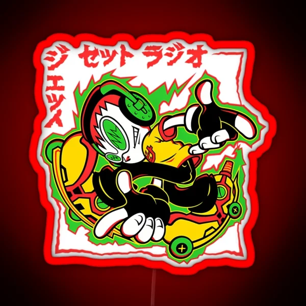 Jet Set Pedia Jet Set Radio RGB Neon Sign