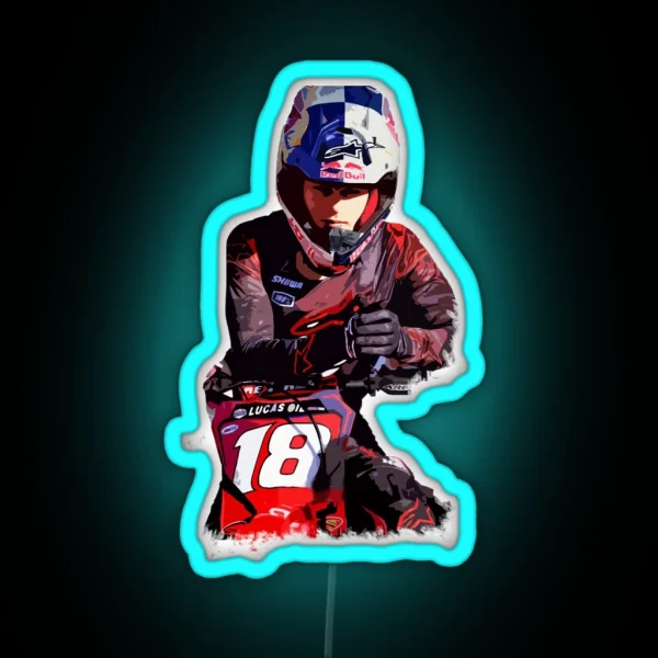 Jett Lawrence Motocross Racer X Classic Led RGB Neon Sign