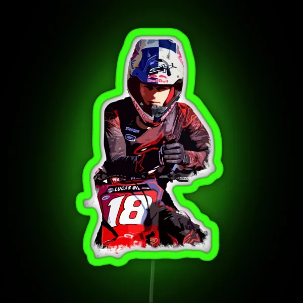 Jett Lawrence Motocross Racer X Classic Led RGB Neon Sign