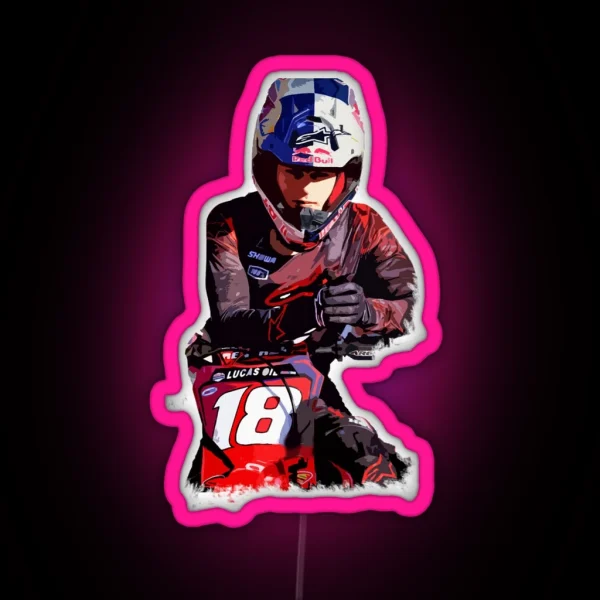 Jett Lawrence Motocross Racer X Classic Led RGB Neon Sign