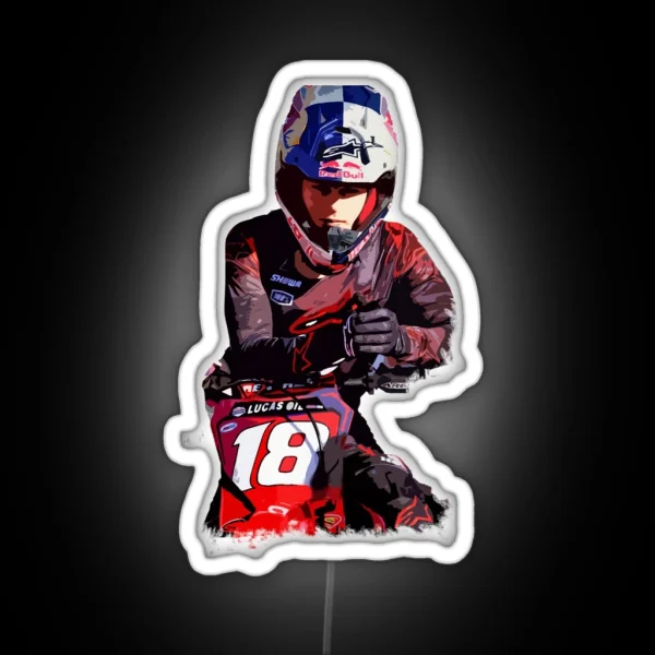 Jett Lawrence Motocross Racer X Classic Led RGB Neon Sign