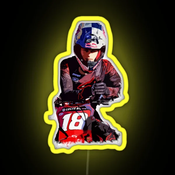 Jett Lawrence Motocross Racer X Classic Led RGB Neon Sign