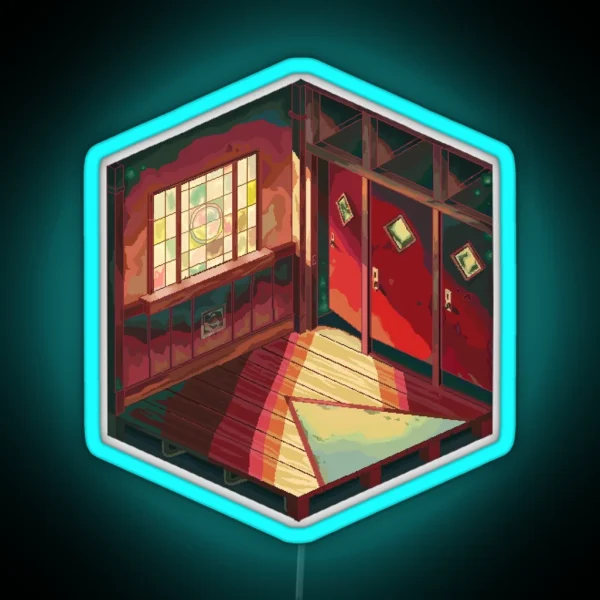 Jibaku Shounen Hanako Kun Bathroom Pixel Art RGB Neon Sign