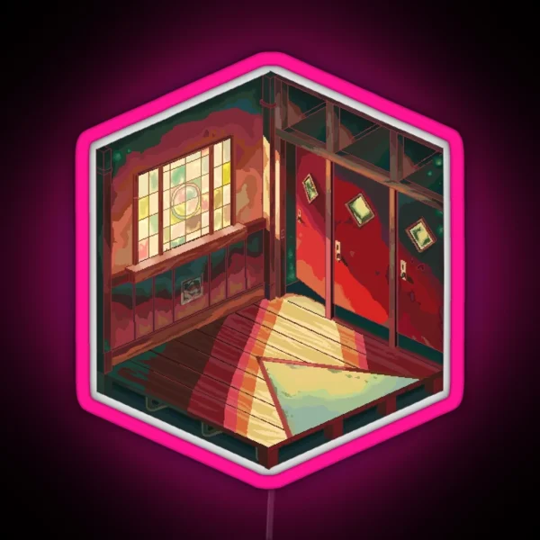 Jibaku Shounen Hanako Kun Bathroom Pixel Art RGB Neon Sign
