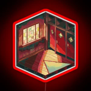 Jibaku Shounen Hanako Kun Bathroom Pixel Art RGB Neon Sign