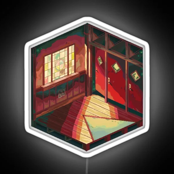 Jibaku Shounen Hanako Kun Bathroom Pixel Art RGB Neon Sign