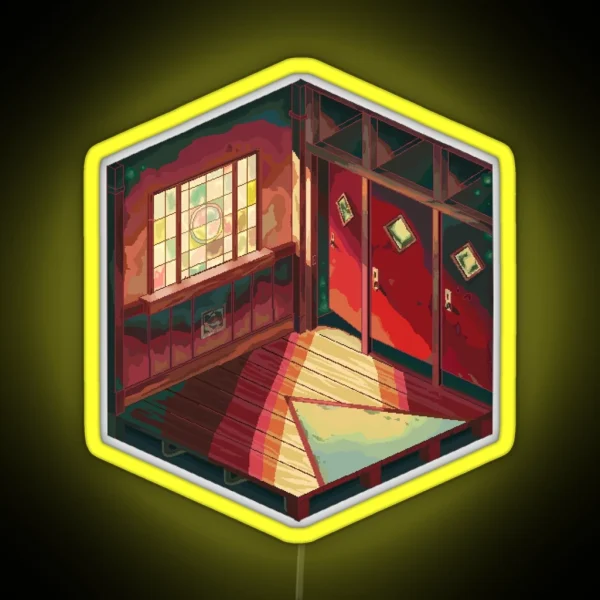 Jibaku Shounen Hanako Kun Bathroom Pixel Art RGB Neon Sign