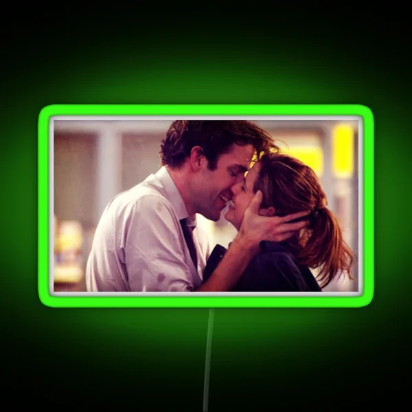 Jim And Pam Proposal Kissing RGB Neon Sign