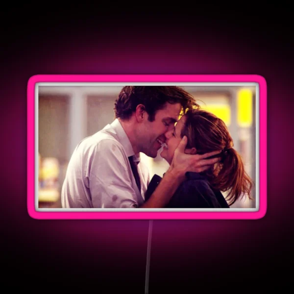 Jim And Pam Proposal Kissing RGB Neon Sign