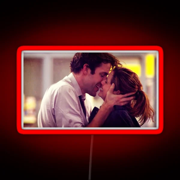 Jim And Pam Proposal Kissing RGB Neon Sign