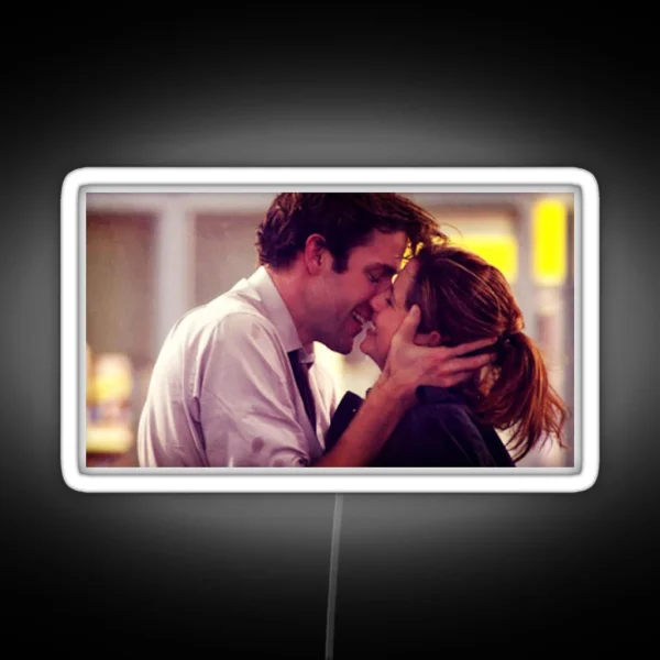 Jim And Pam Proposal Kissing RGB Neon Sign