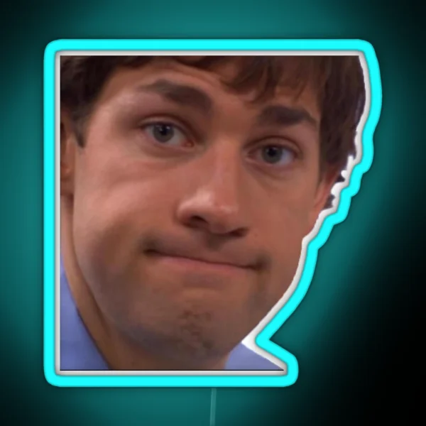 Jim Halpert Staring Into The Camera RGB Neon Sign