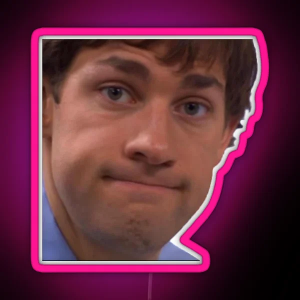 Jim Halpert Staring Into The Camera RGB Neon Sign